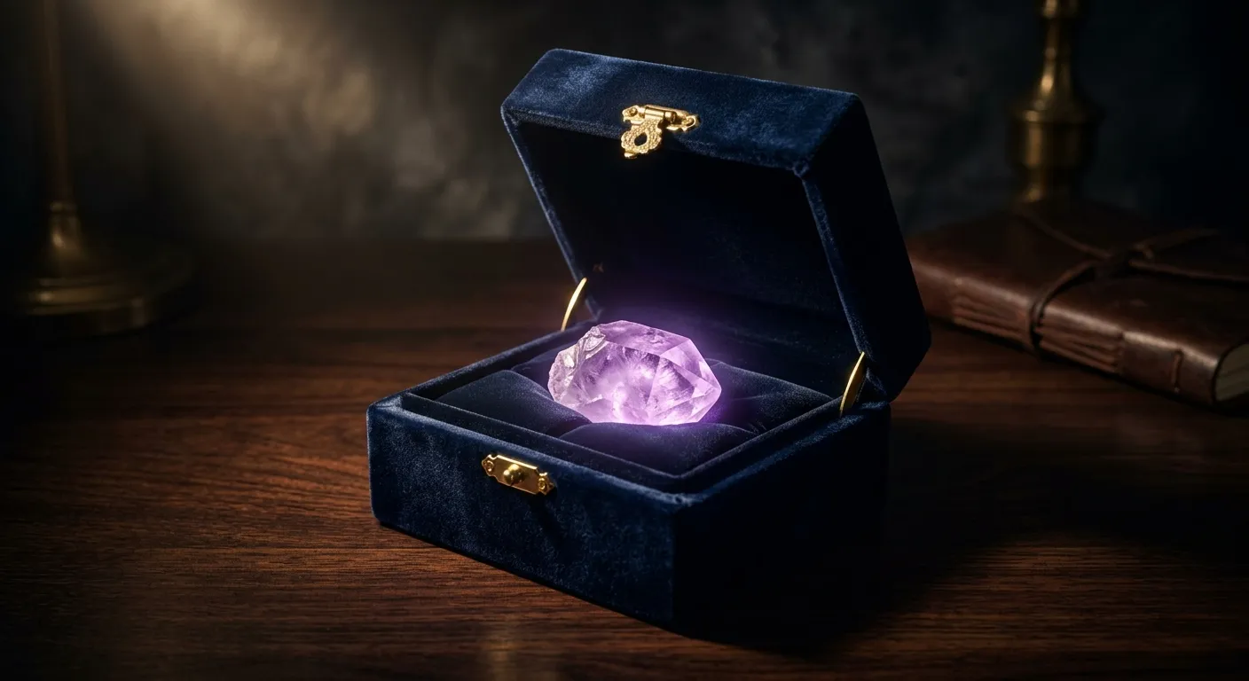 Gemstone protected from UV light in a dark box